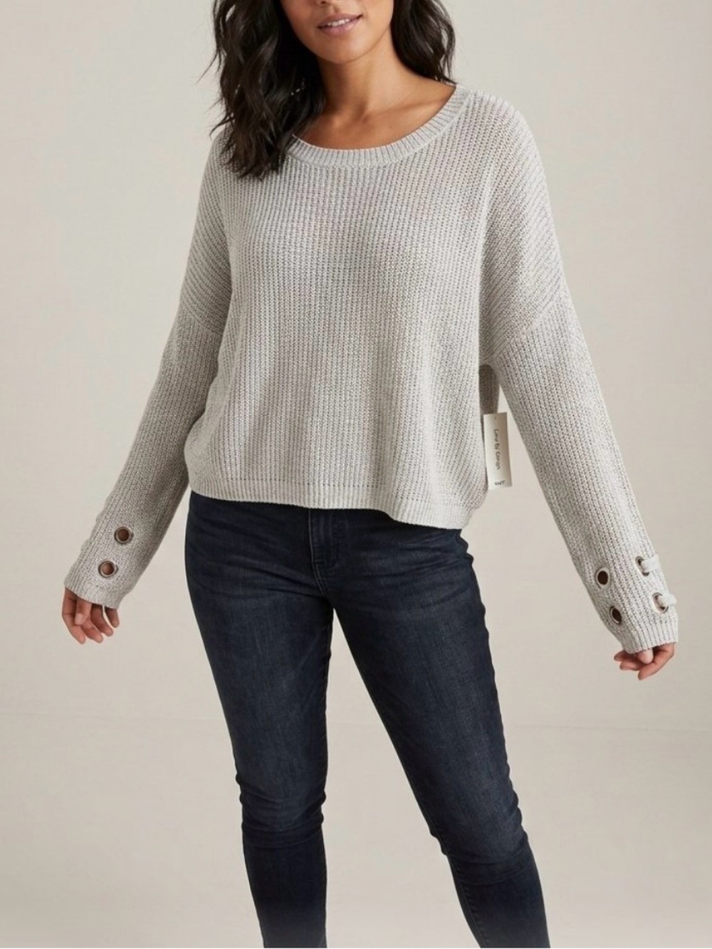 Grommet Sleeves Sweater Love by design- Nordstrom Small NWT